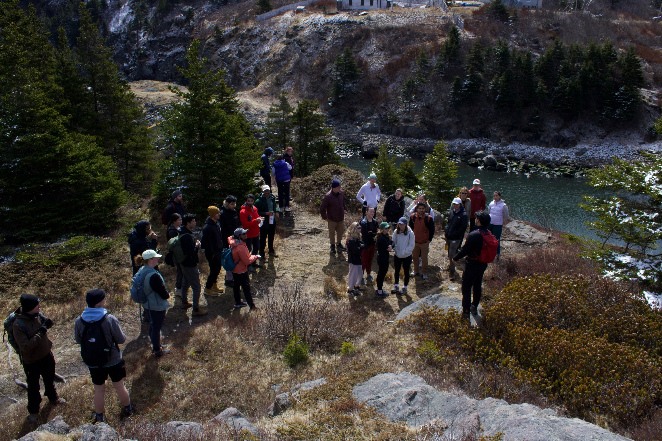 St. John's Hike Club members on trail